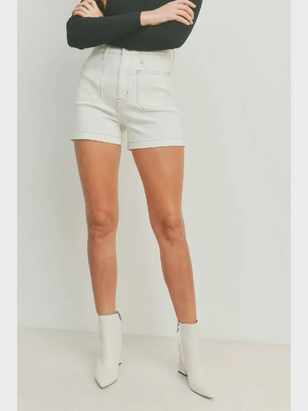 Lucy Patch Shorts In Off White