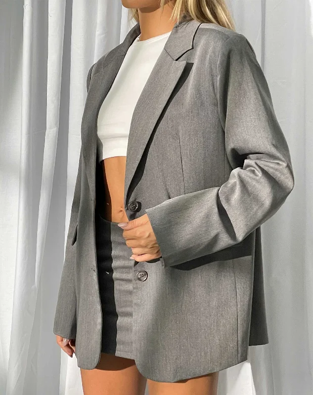 MOTEL X JACQUIE Maiwa Blazer in Tailoring Charcoal