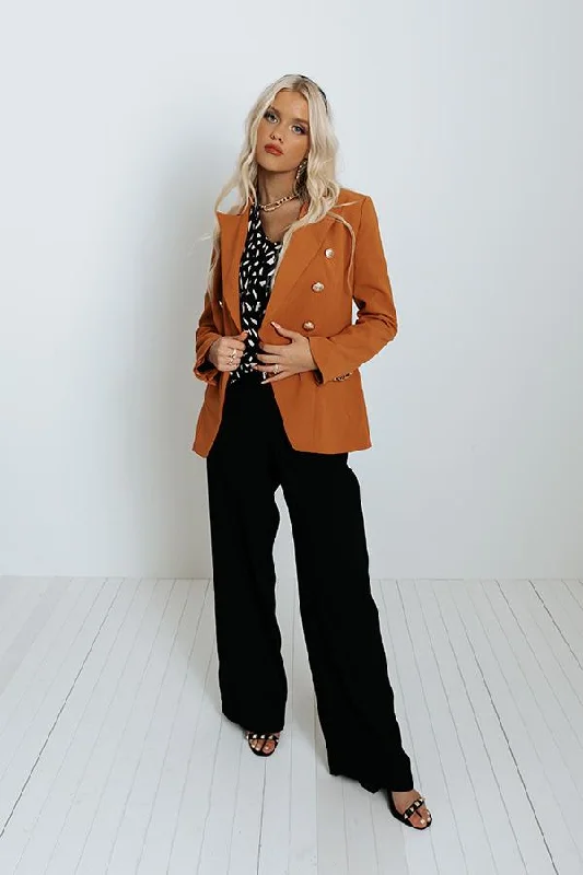 Women Cozy Business Double Breasted Blazer