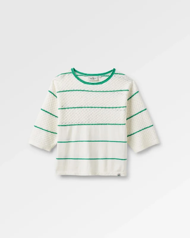 Migrate Organic Knitted Sweater - Green spruce stripe