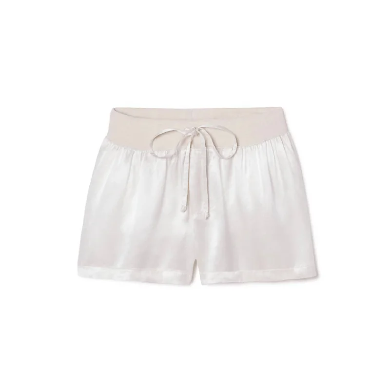 Mikel Satin Boxer Short With Draw String In Eggnog