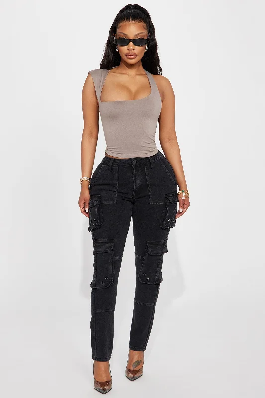 Mila Cargo Skinny Pant - Black