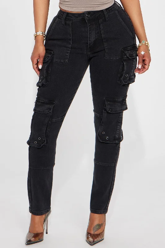 Mila Cargo Skinny Pant - Black