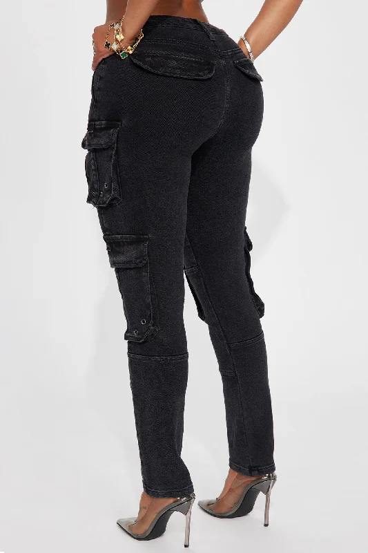 Mila Cargo Skinny Pant - Black