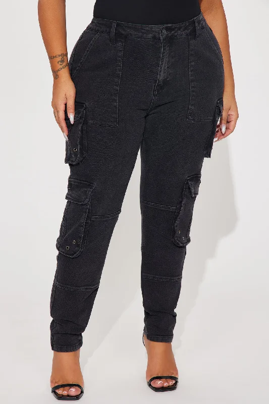 Mila Cargo Skinny Pant - Black