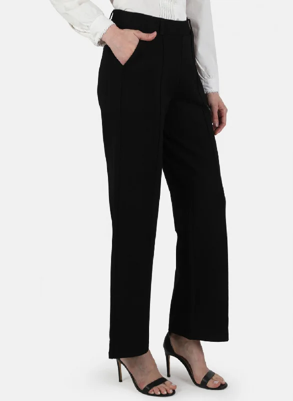 Women Black Solid Jegging