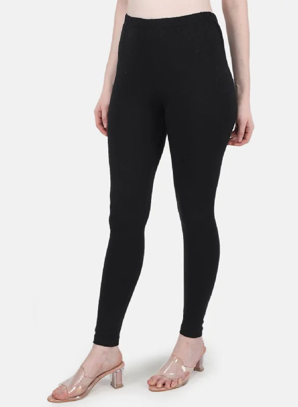 Women Black Solid Legging