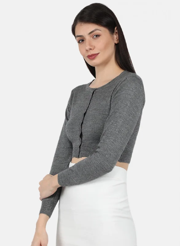 Women Grey Solid Blouse