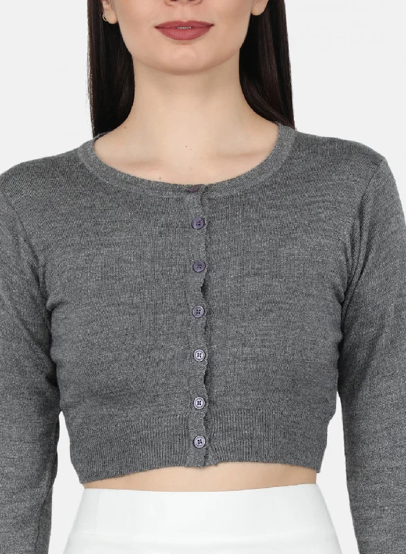 Women Grey Solid Blouse