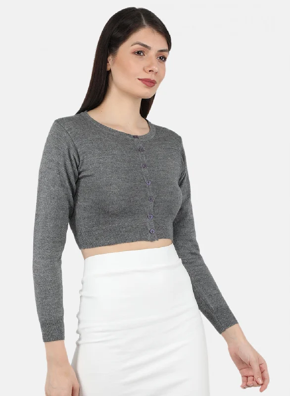 Women Grey Solid Blouse