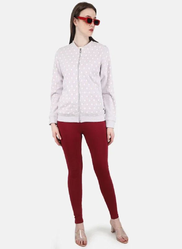 Women Maroon Solid Legging