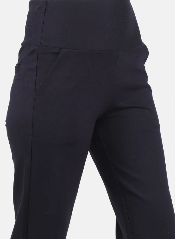 Women Navy Blue Solid Jegging