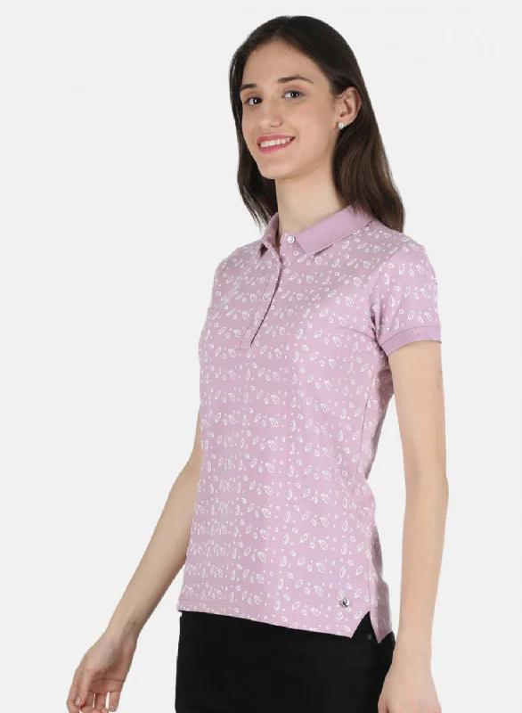 Women Purple Printed T-Shirt