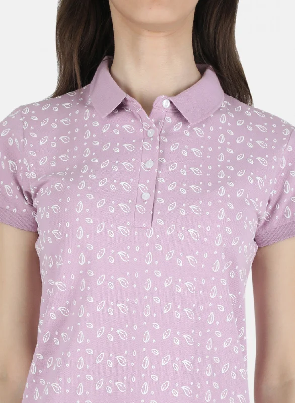 Women Purple Printed T-Shirt