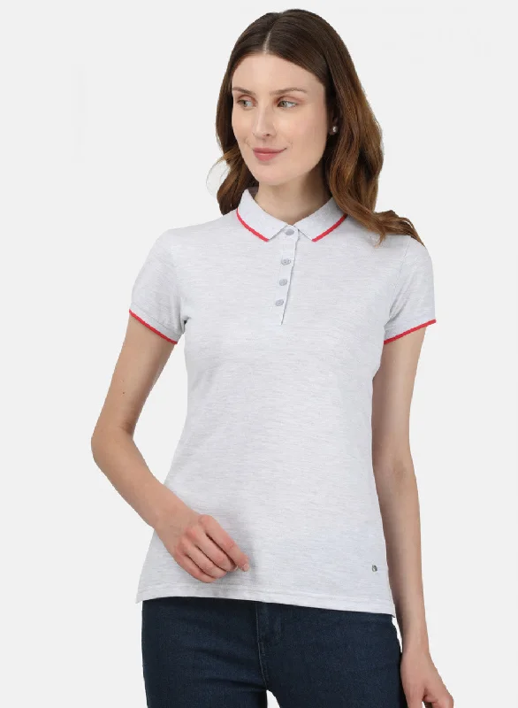 Womens Grey Plain T-Shirt