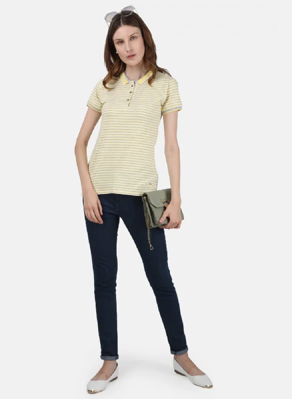 Womens Yellow Stripe T-Shirt