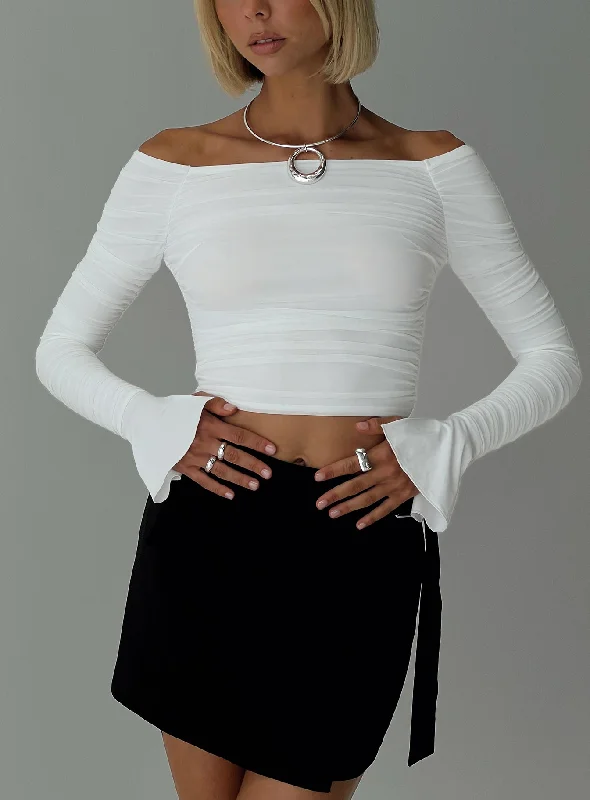 Moreno Off The Shoulder Top White