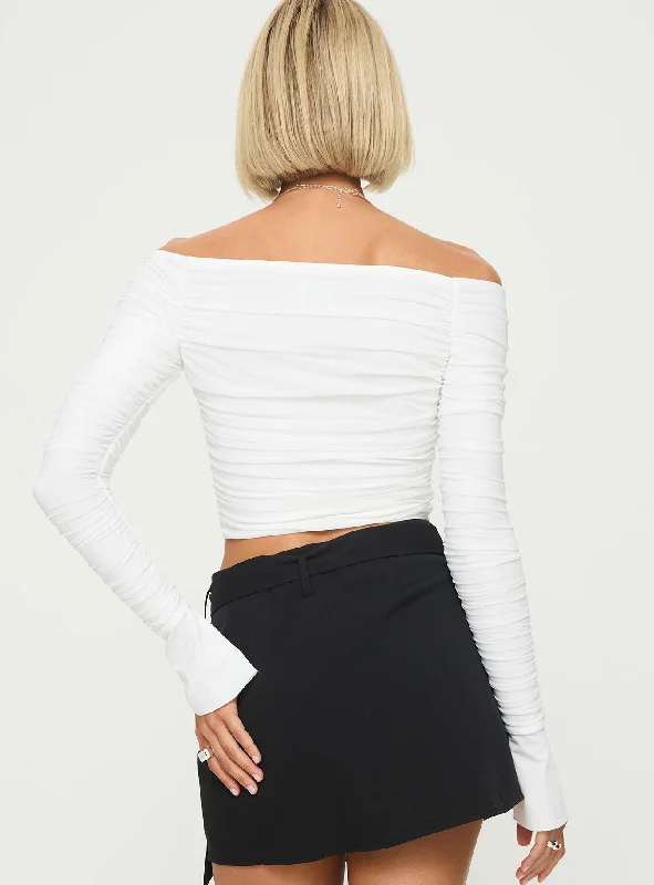 Moreno Off The Shoulder Top White