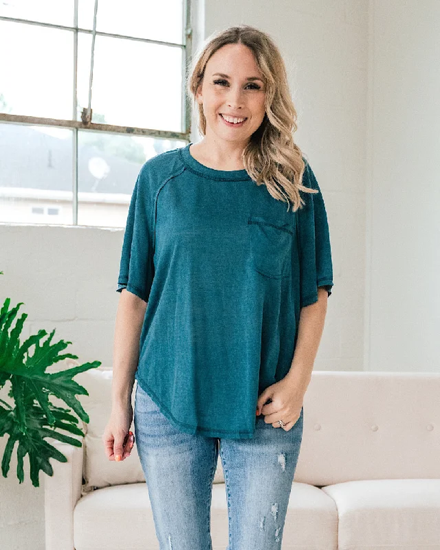 Lindsay Raglan Top - Teal FINAL SALE