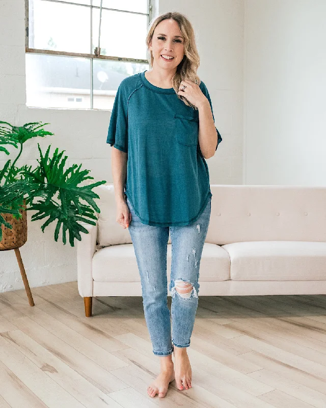 Lindsay Raglan Top - Teal FINAL SALE