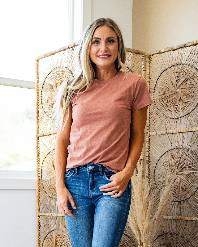 NEW! Melinda Short Sleeve Top - Burnt Sienna