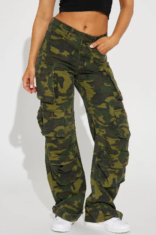 No Regrets Camo Cargo Pant - Olive/combo