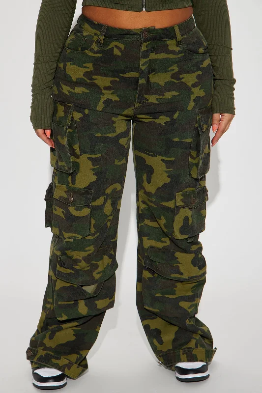 No Regrets Camo Cargo Pant - Olive/combo