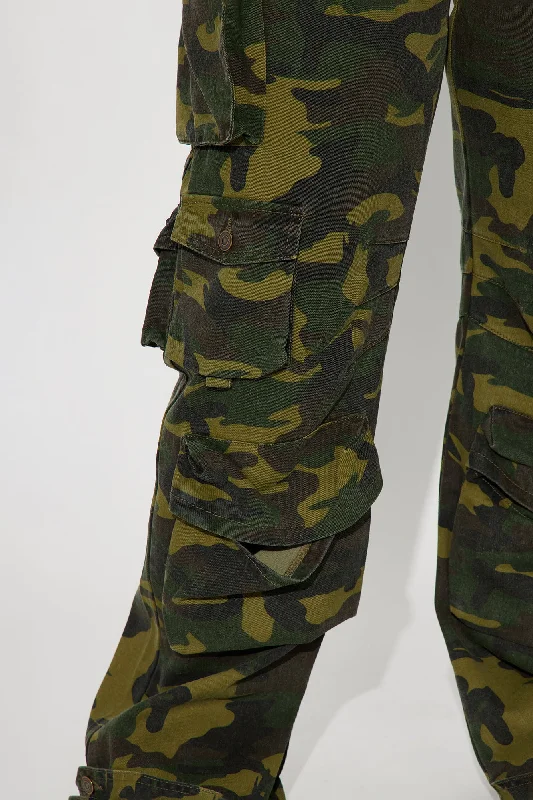 No Regrets Camo Cargo Pant - Olive/combo