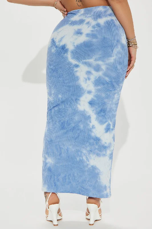 Ocean Views Tie Dye Maxi Skirt - Blue/combo