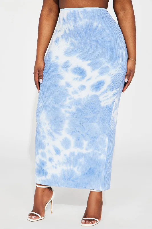 Ocean Views Tie Dye Maxi Skirt - Blue/combo