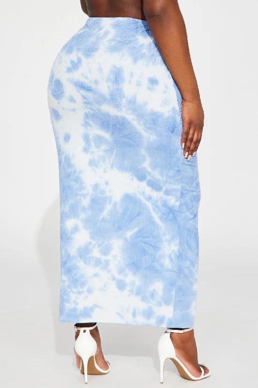 Ocean Views Tie Dye Maxi Skirt - Blue/combo