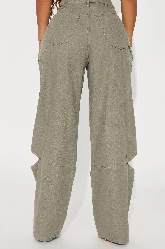 On The Edge Wide Leg Pant - Olive