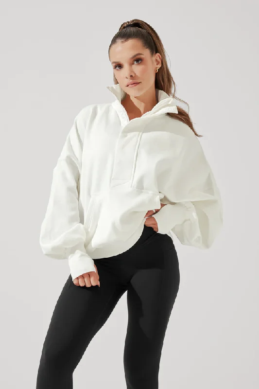 Ooey Gooey Half Zip Sweater - Almond Milk