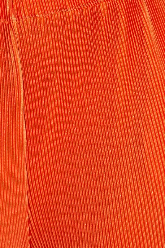 Orange Plisse Pants