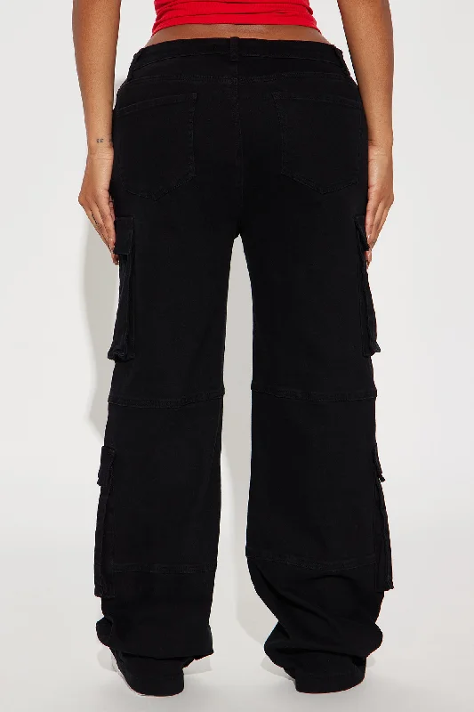 Out For Tonight Fold Over Cargo Pant - Black