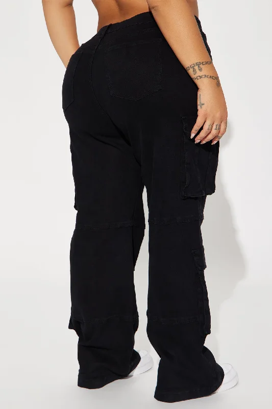 Out For Tonight Fold Over Cargo Pant - Black