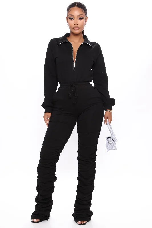 Perfect Escape Lounge Jumpsuit - Black