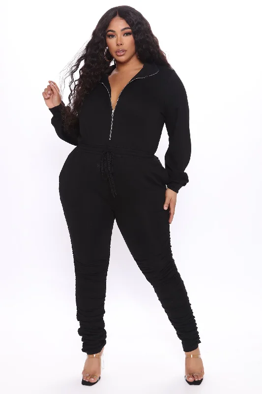 Perfect Escape Lounge Jumpsuit - Black