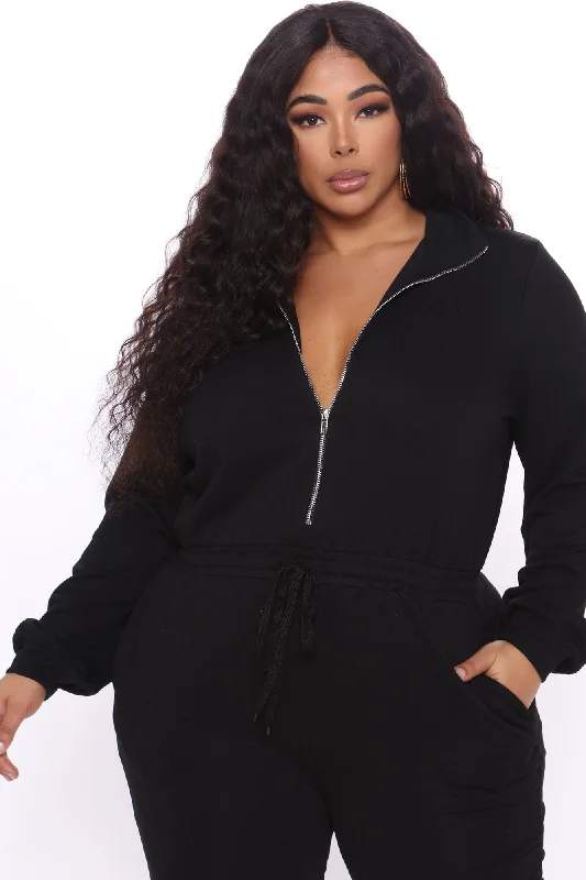 Perfect Escape Lounge Jumpsuit - Black