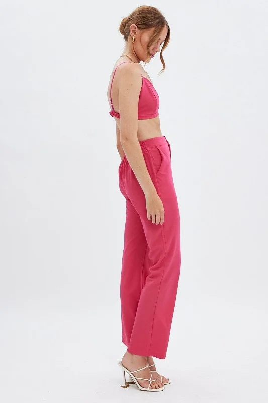 Pink High Waist Pants