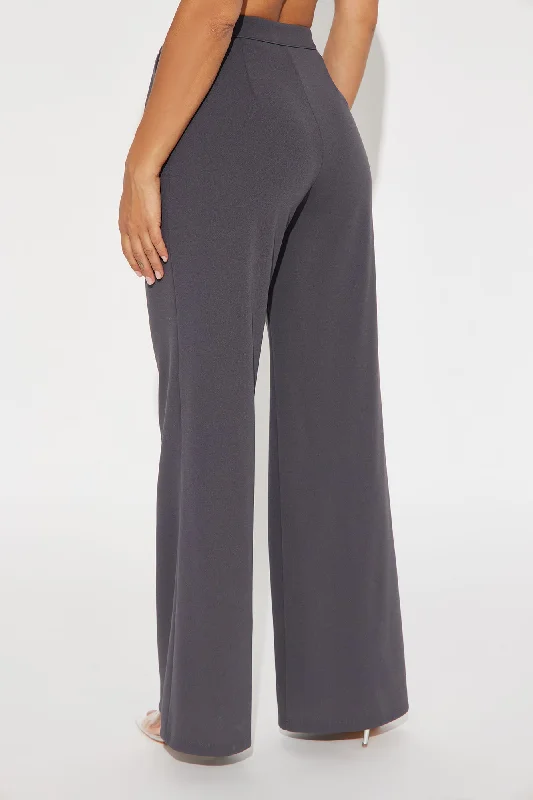 Power Hour Wide Leg Trouser - Charcoal