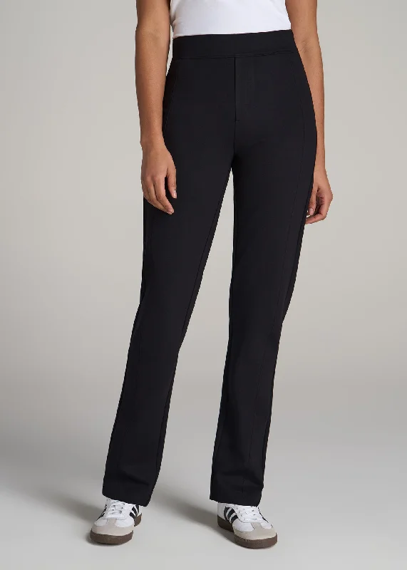 Pull-on Slim Dress Pants for Tall Women in Black