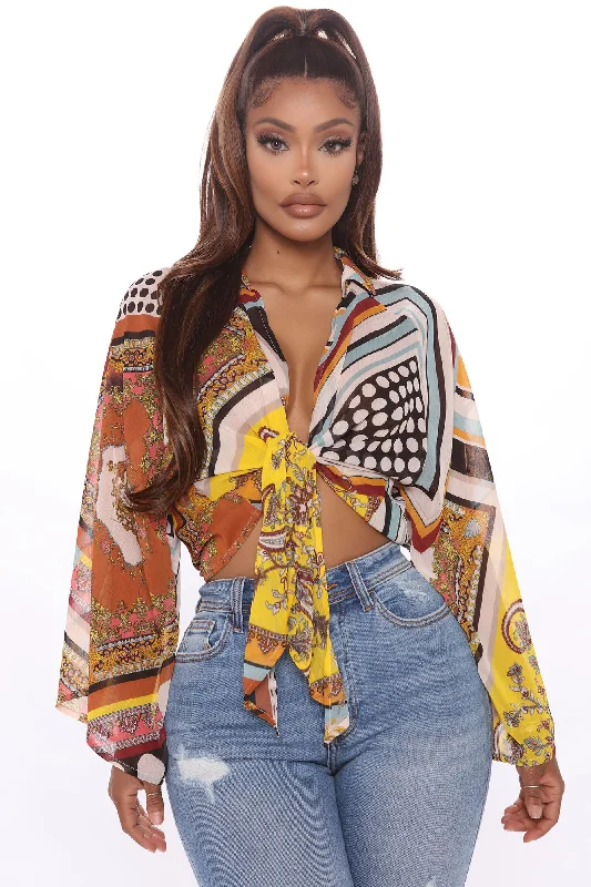 Ready For A Vacay Blouse - Multi Color