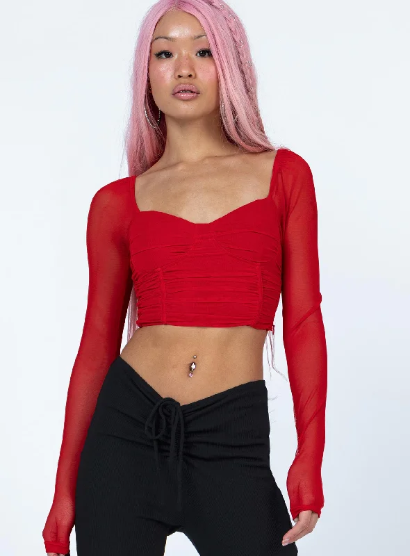 Elmore Long Sleeve Top Red