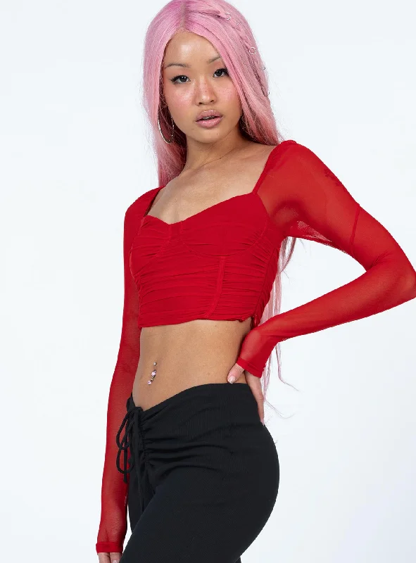 Elmore Long Sleeve Top Red