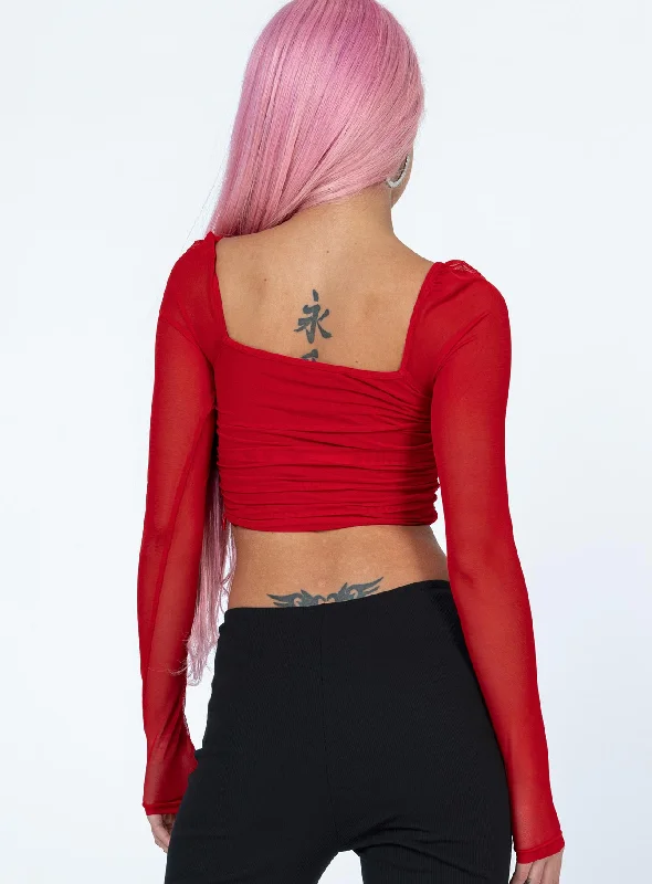 Elmore Long Sleeve Top Red