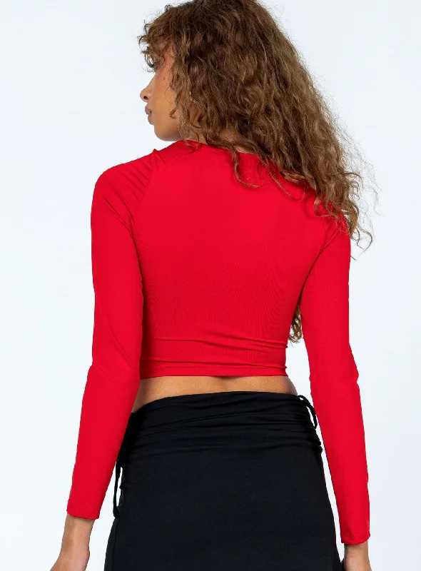 Tarren Long Sleeve Top Red