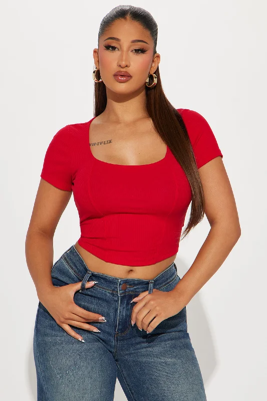 Riley Crop Top - Red