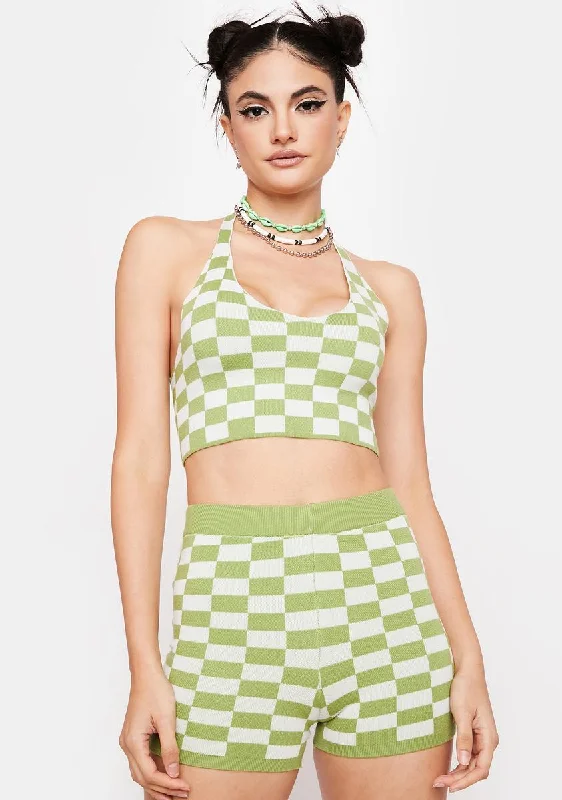 Sage Lucky Me Checkered Set