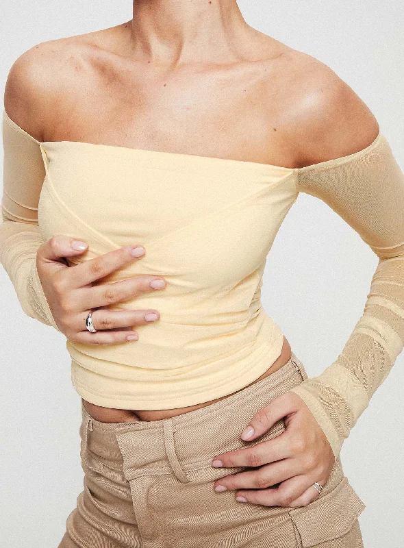 Sallo Off The Shoulder Top Yellow